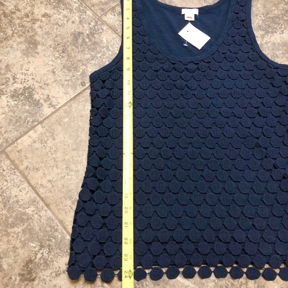 ❌SOLD❌ J.CREW TIERED DOT NAVY BLUE TANK TOP - Picture 7 of 8